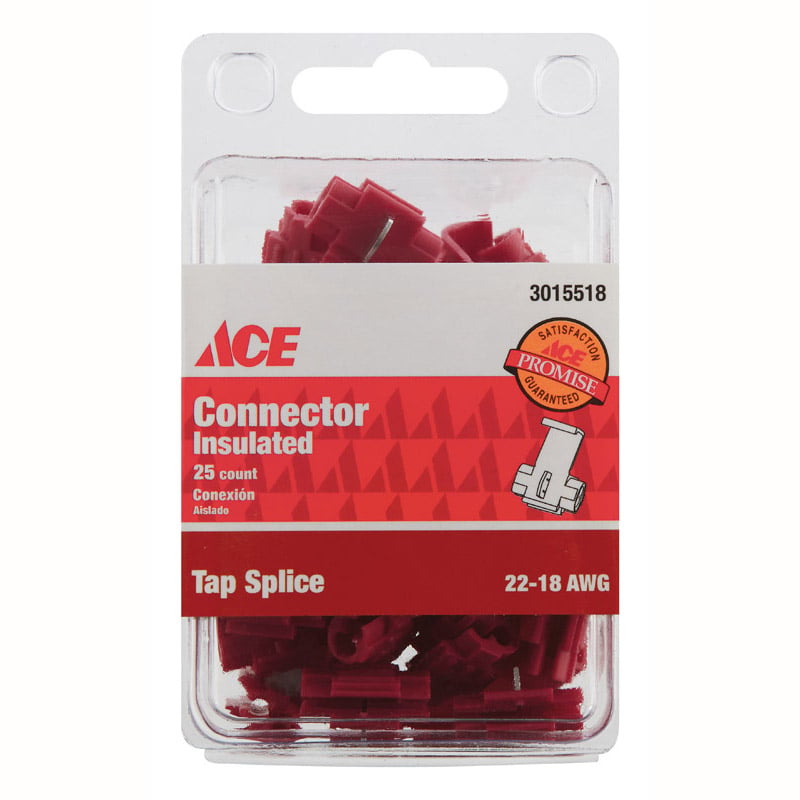 ACE GÓI 25 ĐẦU NỐI DÂY ĐIỆN KẸP ĐỎ 22-18 AWG