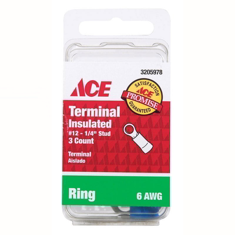 ACE GÓI 3 ĐẦU COS TRÒN NỐI DÂY ĐIỆN 6 AWG XANH