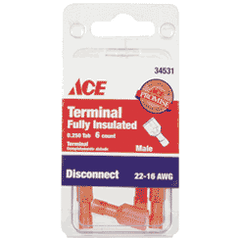 ACE GÓI 6 ĐẦU NỐI ĐỰC CÁCH ĐIỆN 22-16 AWG ĐỎ