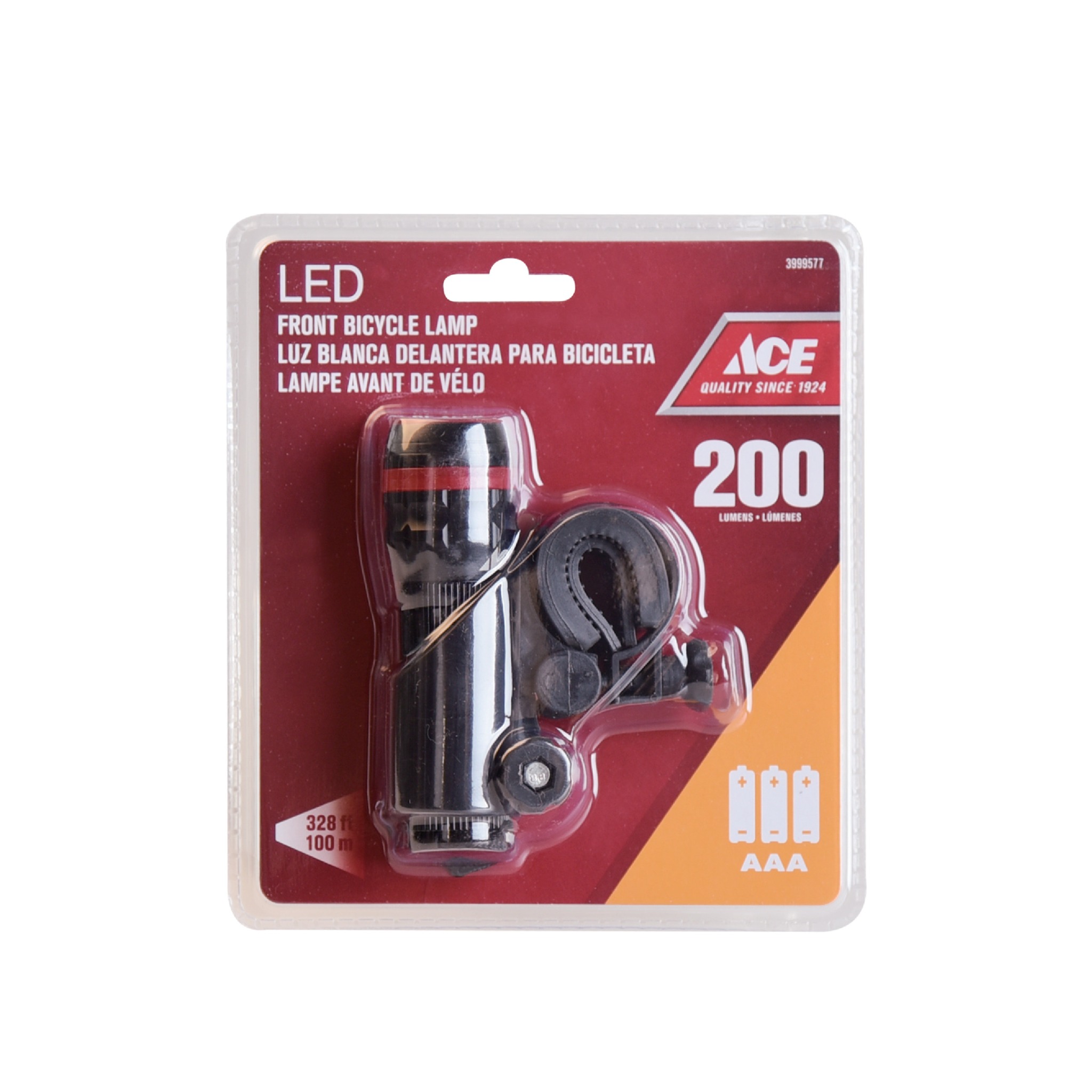 ACE ĐÈN PIN LED GẮN ĐẦU XE ĐẠP 3W 200LM 3AAA 5H
