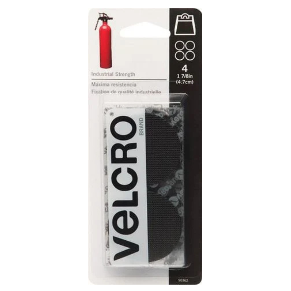 4 ĐAI DÁN 2 MẶT TRÒN CÔNG NGHIỆP VELCRO ĐEN 4.8CM