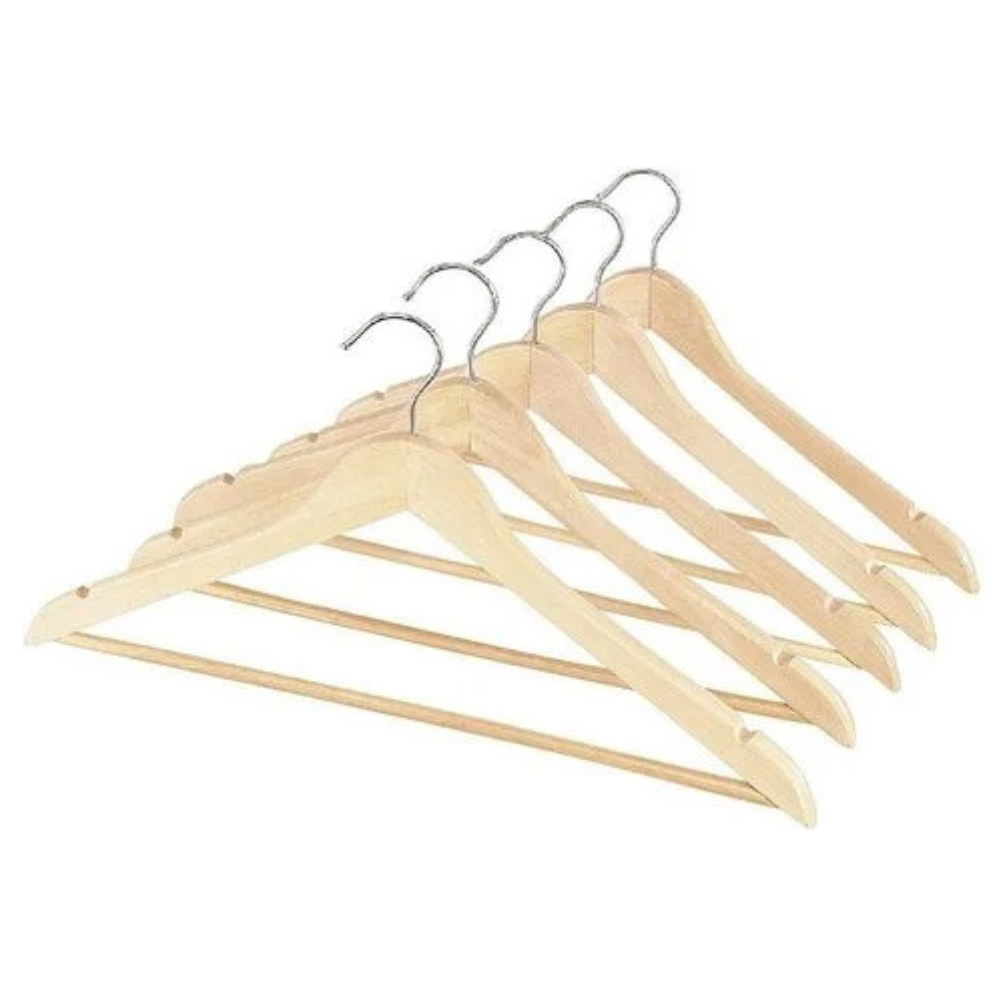 GÓI 5 MÓC TREO QUẦN ÁO WHITMOR 2.54X44.2X23.4CM GỖ