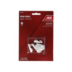 6 MÓC NHỰA TRẮNG ACE 3.1X1.5CM TẢI TRỌNG 3KG
