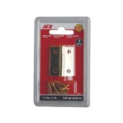 ACE BẢN LỀ KÈM VÍT 3.81 X 3.49 CM THÉP MẠ ĐỒNG