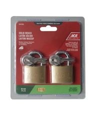 HỘP 2 Ổ KHÓA KÈM CHÌA 40MM BẰNG THÉP MẠ ĐỒNG ACE