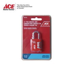 ACE KHÓA VALI SỐ 3 SỐ HỢP KIM KẼM 28MM MÀU ĐỎ