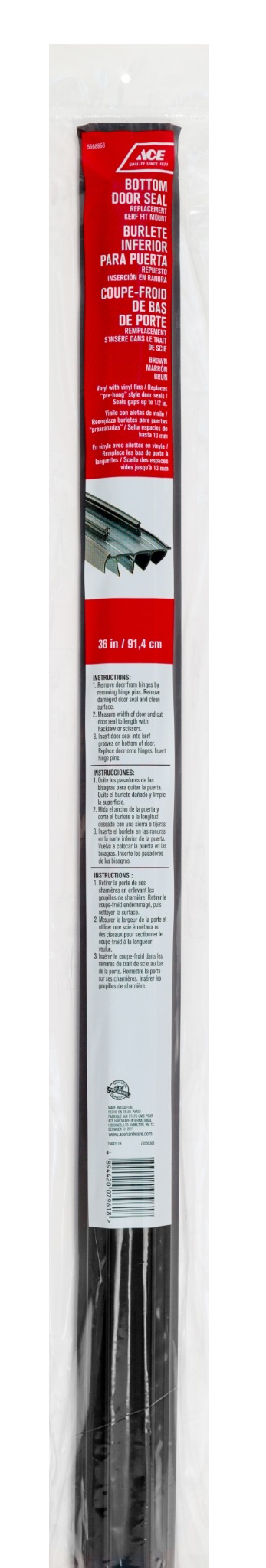 THANH CHẮN KHE CỬA 91.4CM ACE BẰNG NHỰA NÂU