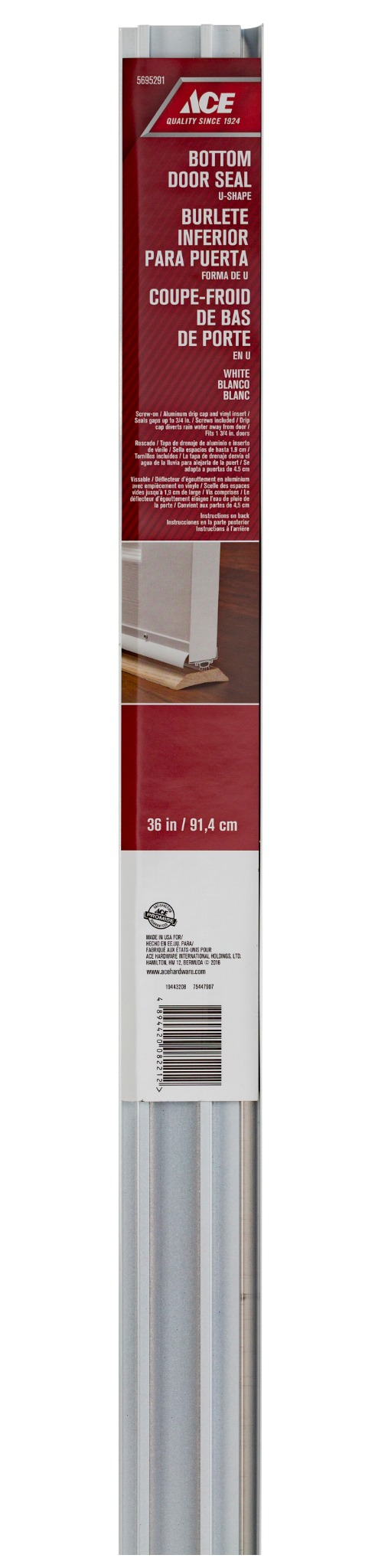 THANH RON CHỮ U GẮN CHÂN CỬA 91.4CM ACE-TRẮNG