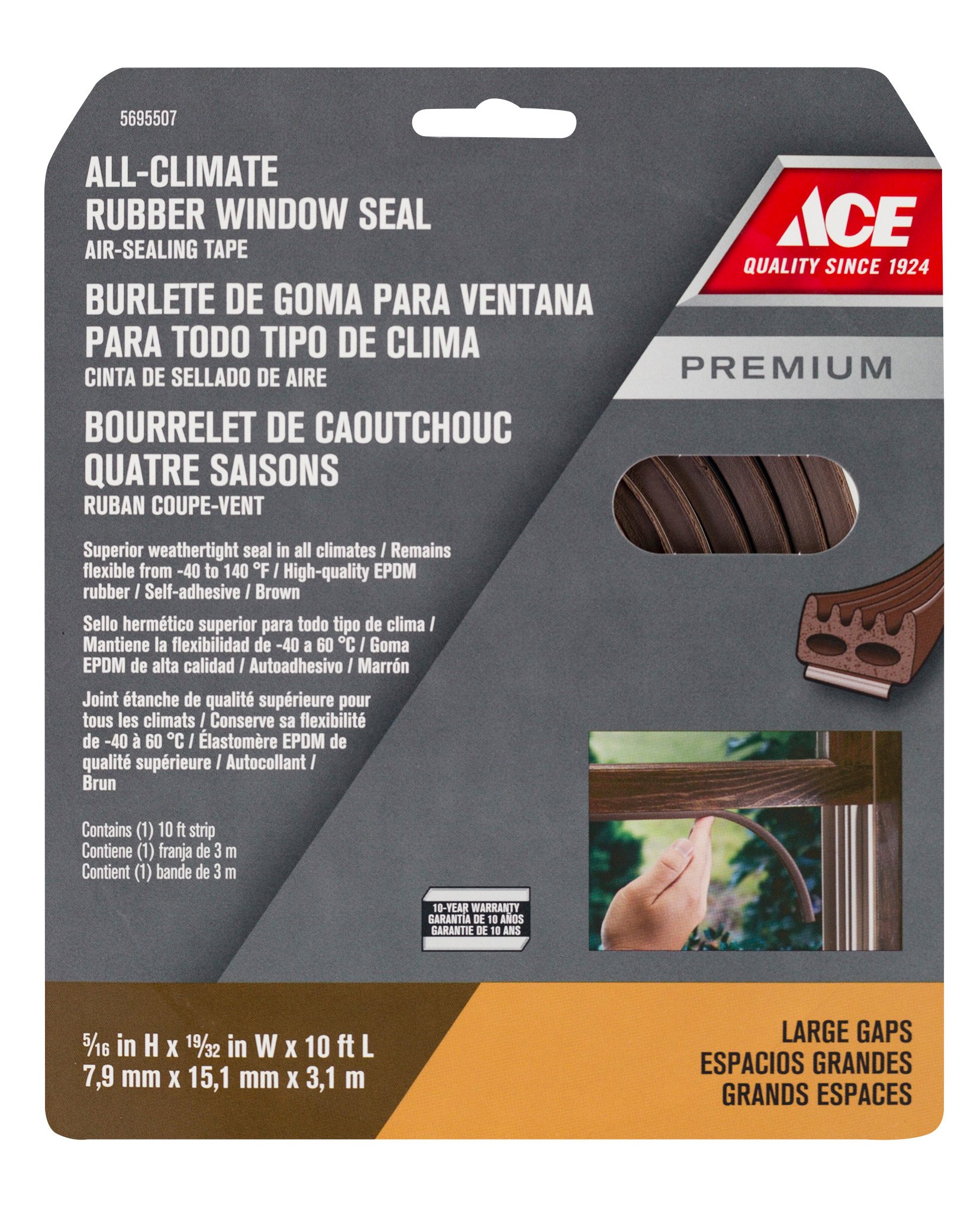 CUỘN CAO SU LÓT KHE CỬA 7.9MMX15MMX3.1M ACE-NÂU