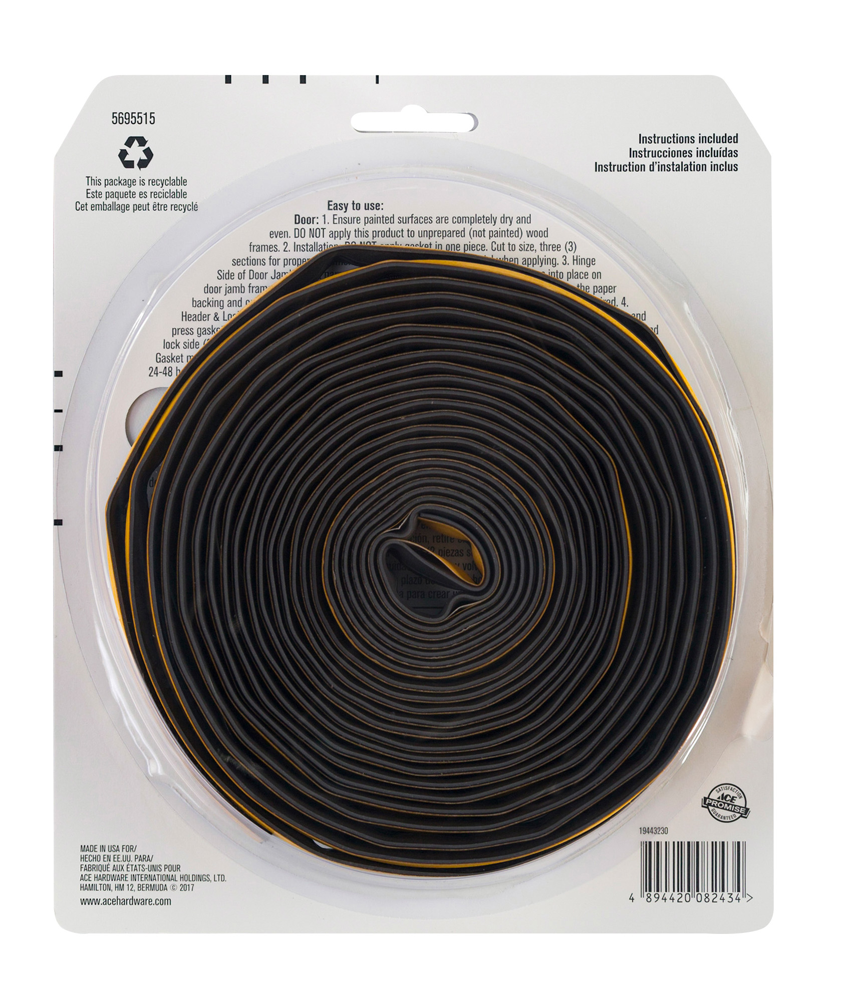 CUỘN RON CỬA SILICON ACE 0.64X1.27X610CM NÂU