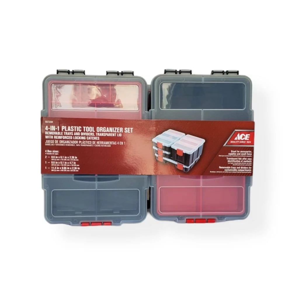 GÓI 4 HỘP ĐỰNG ĐỒ GIA DỤNG ACE NHIỀU KÍCH CỠ NHỰA