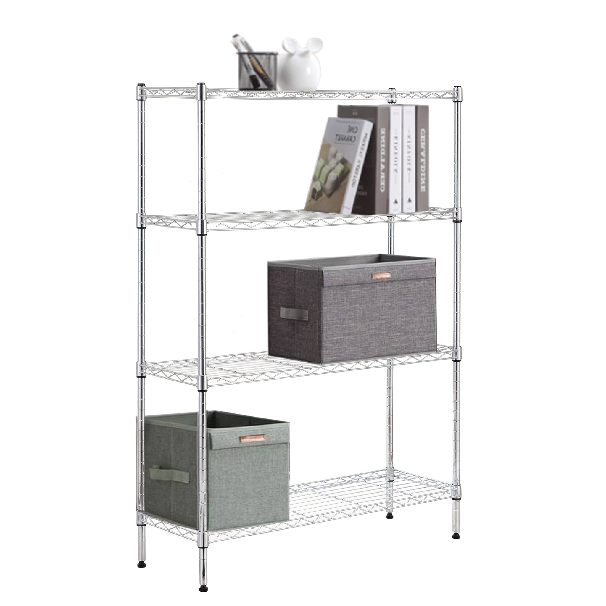 ACE KỆ ĐỂ ĐỒ 4 TẦNG 90X35X135CM THÉP MẠ CHROME