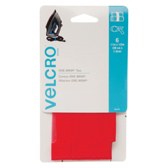 6 ĐAI DÁN 2 MẶT HIỆU VELCRO MÀU ĐỎ 27.9 X 1.3CM