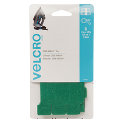 6 ĐAI DÁN 2 MẶT VELCRO MÀU XANH LÁ 27.9 X 1.3CM
