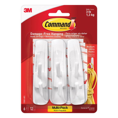 GÓI 6 MÓC TREO NHỰA HIỆU 3M DÀI 9.8CM