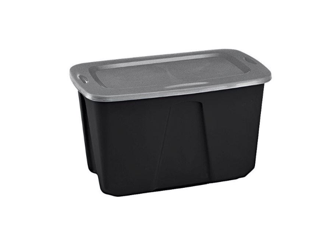 HỘP NHỰA CÓ NẮP HOMZ MÀU ĐEN/XÁM 80X50X45CM 120L