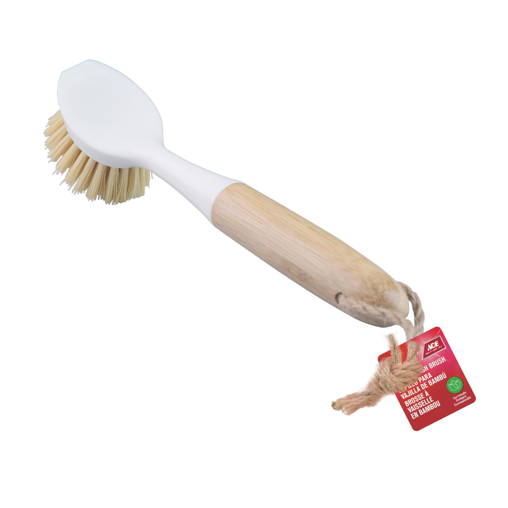 ACE BÀN CHẢI VỆ SINH CHÉN DĨA TAY CẦM GỖ 27X5X4CM