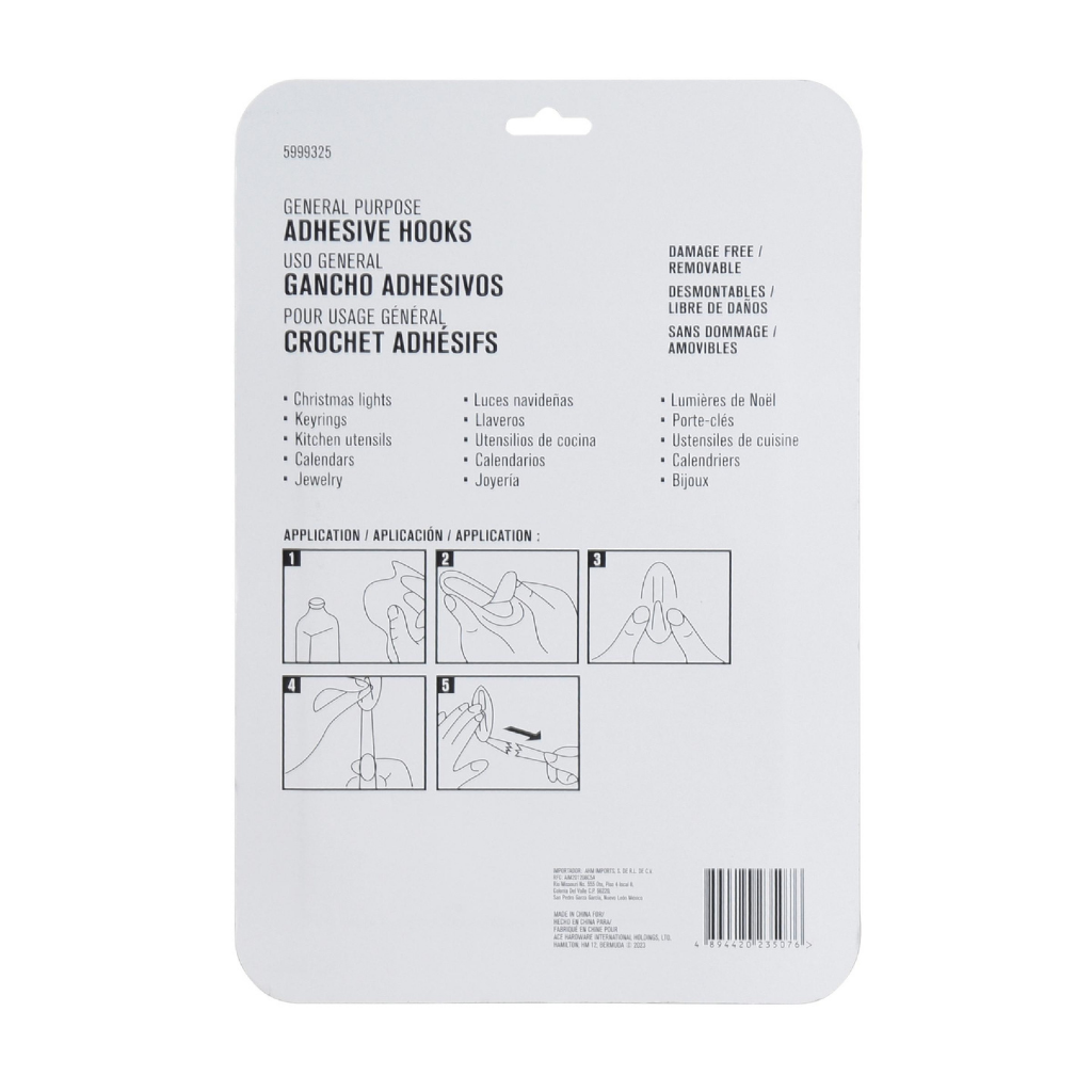 ACE GÓI 12 MÓC TREO DÁN TƯỜNG NHỰA TRONG NHIỀU CỠ