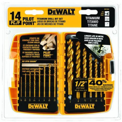 DEWALT HỘP 14 MŨI KHOAN NHIỀU SIZE TITANIUM