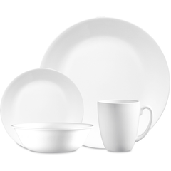 BỘ 16 ĐỒ DÙNG LY,CHÉN,DĨA THUỶ TINH CORELLE TRẮNG