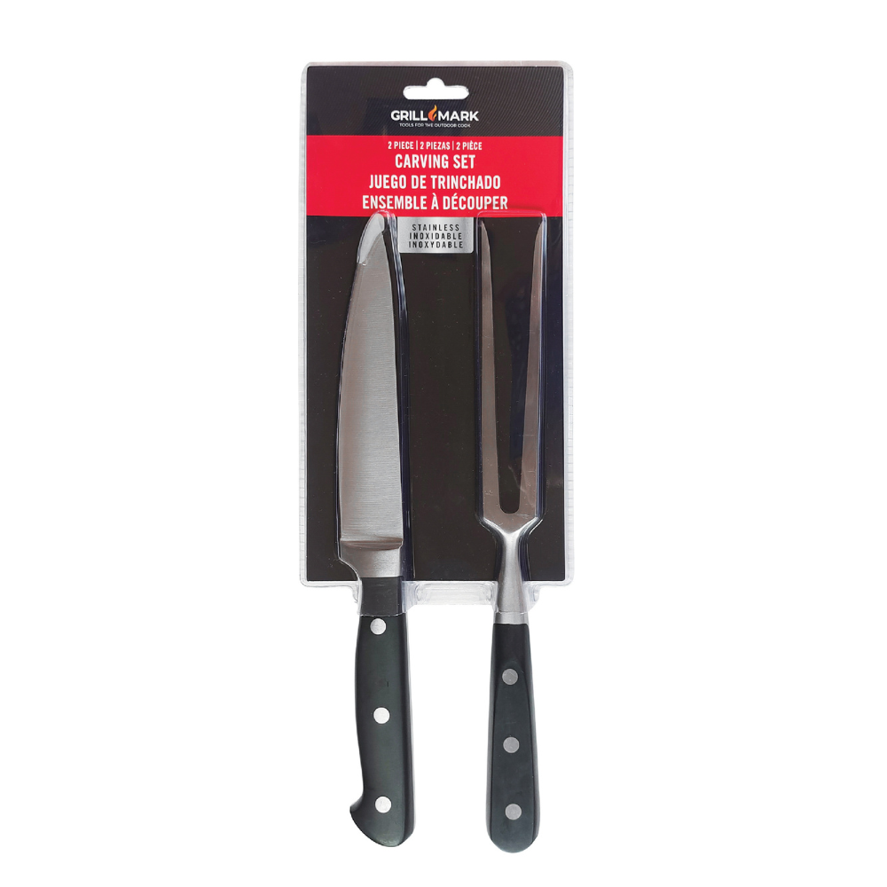 GRILL MARK BỘ 2 DỤNG CỤ DAO VÀ NĨA BẰNG THÉP