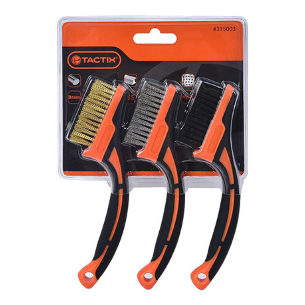 BỘ 3 BÀN CHẢI TAY CẦM CHỐNG TRƯỢT TACTIX