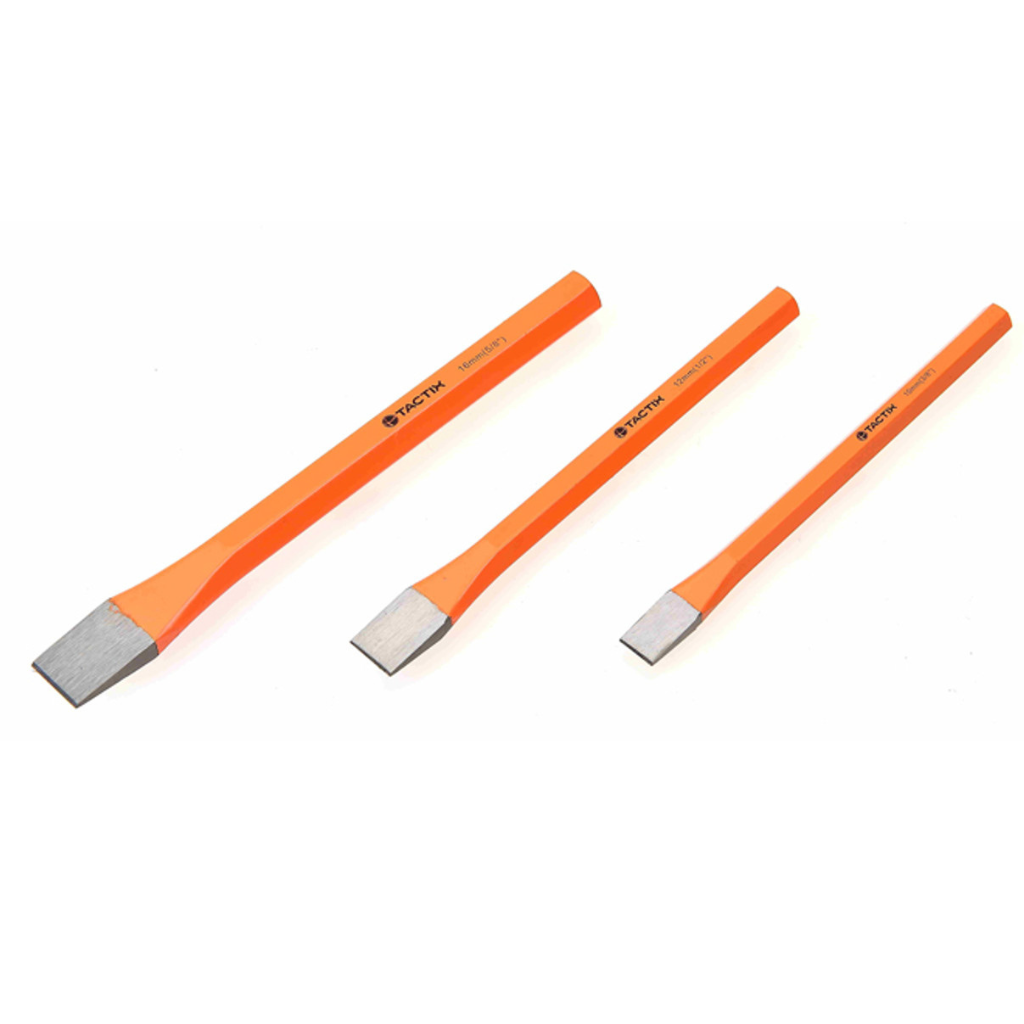 BỘ 3 ĐỤC GỖ TACTIX 230103 ĐẦU DẸT BẰNG THÉP