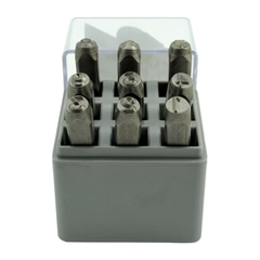 BỘ 9 CON DẤU BẰNG THÉP MÀU XÁM C.H.HANSON 0.3CM