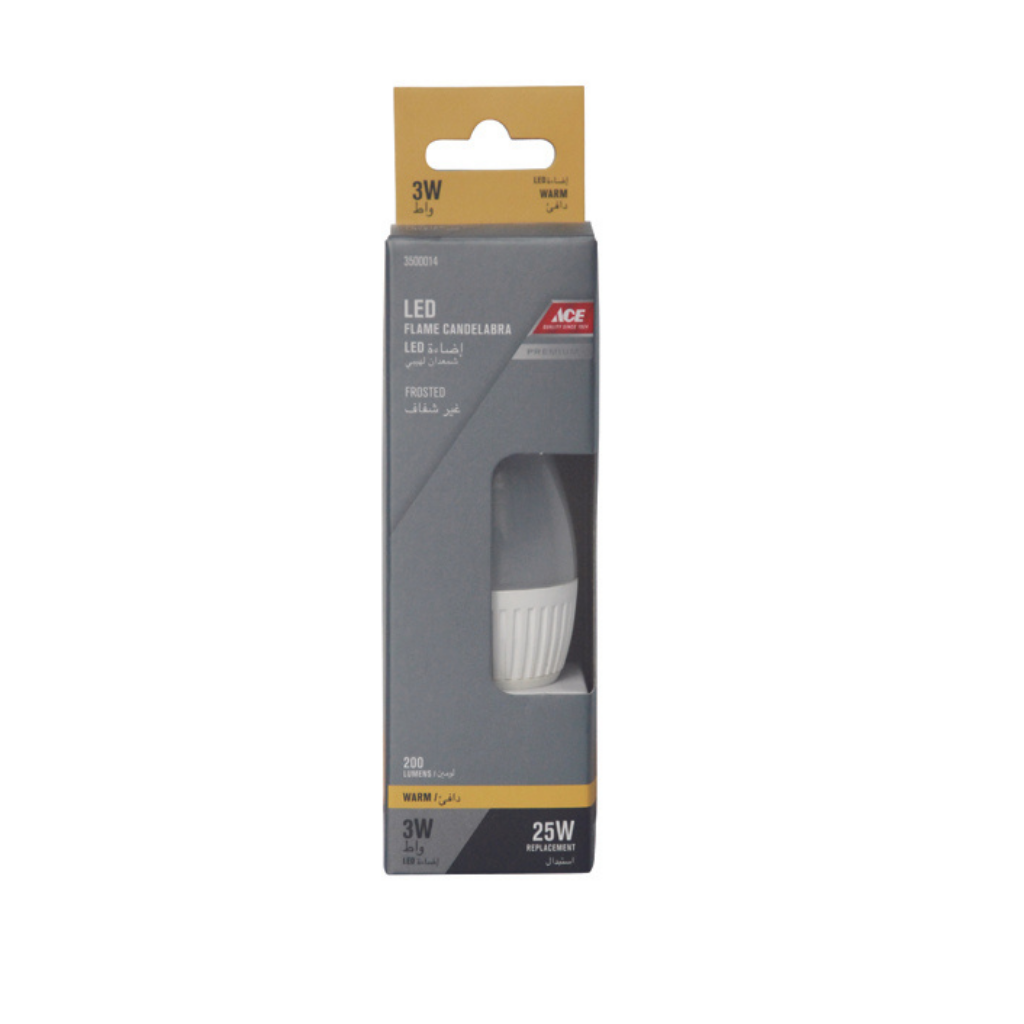 BÓNG ĐÈN LED TRẮNG ĐỤC 3WATT E14 220-240V ACE