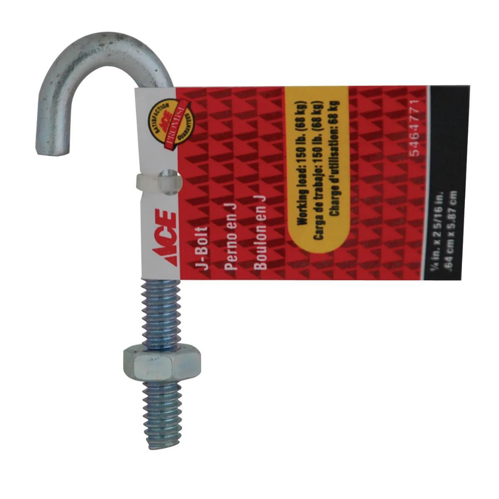 BU LÔNG CHỮ J THÉP MẠ KẼM 4.76CM , HIỆU ACE