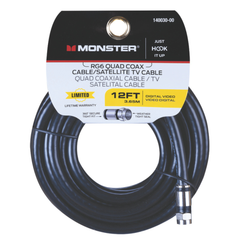 CÁP VIDEO ĐỒNG TRỤC RG6 QUAD MONSTER 3.66M ĐEN