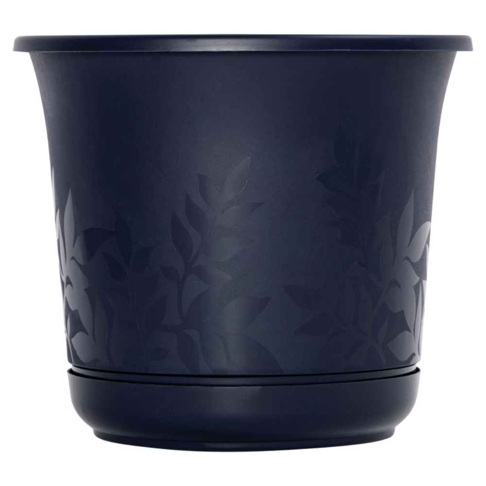 CHẬU CÂY HOA VĂN BLOEM NHỰA 19X21.6CM MÀU ĐEN