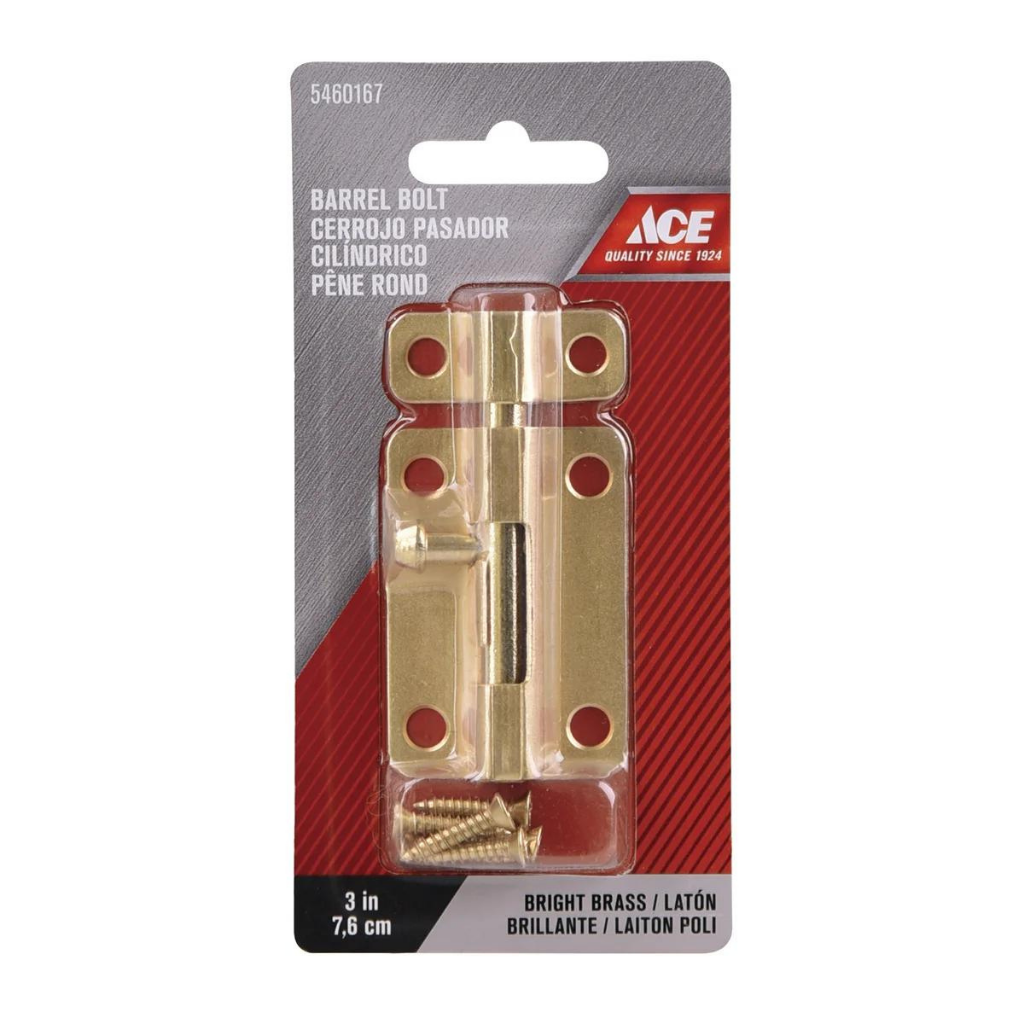 ACE CHỐT CÀI CỬA  BẰNG THÉP MẠ ĐỒNG 7.62CM
