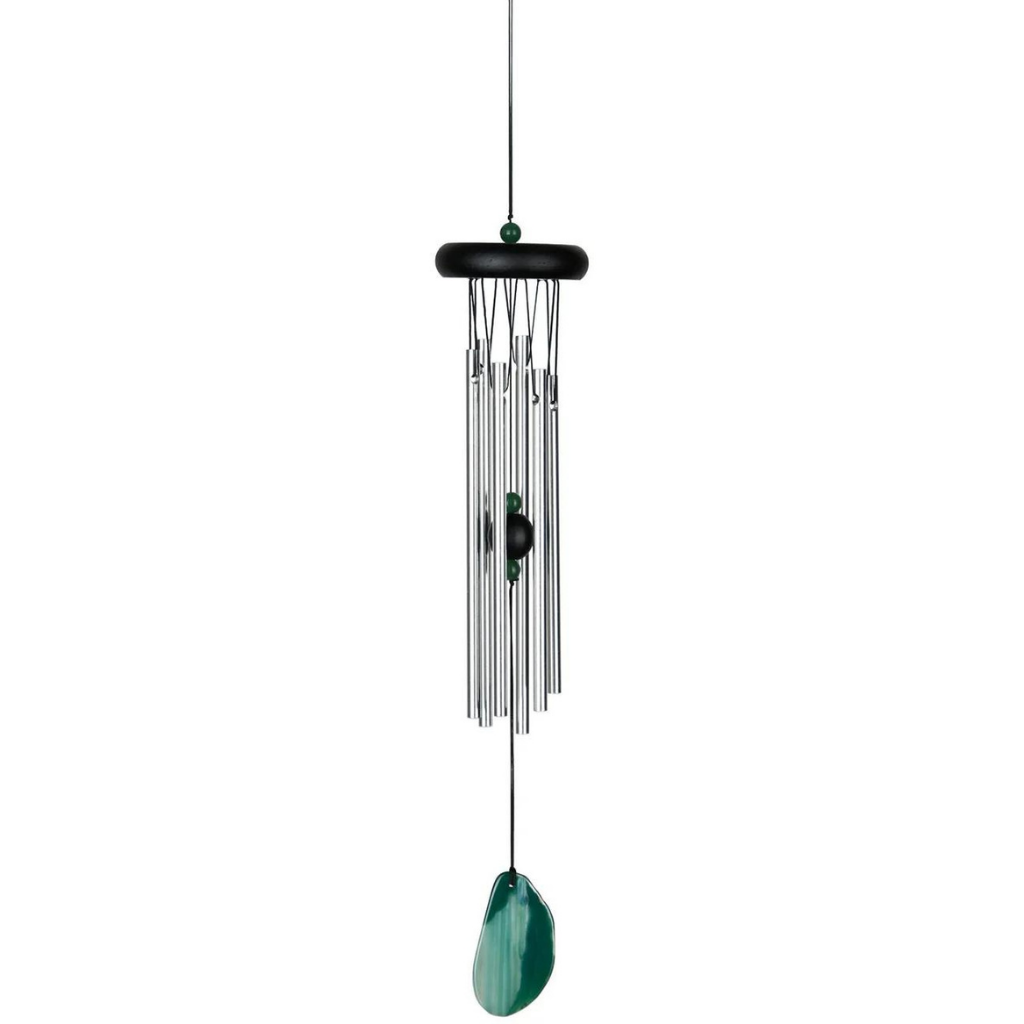 CHUÔNG GIÓ WOODSTOCK GẮN ĐÁ MÃ NÃO 46CM XANH LỤC