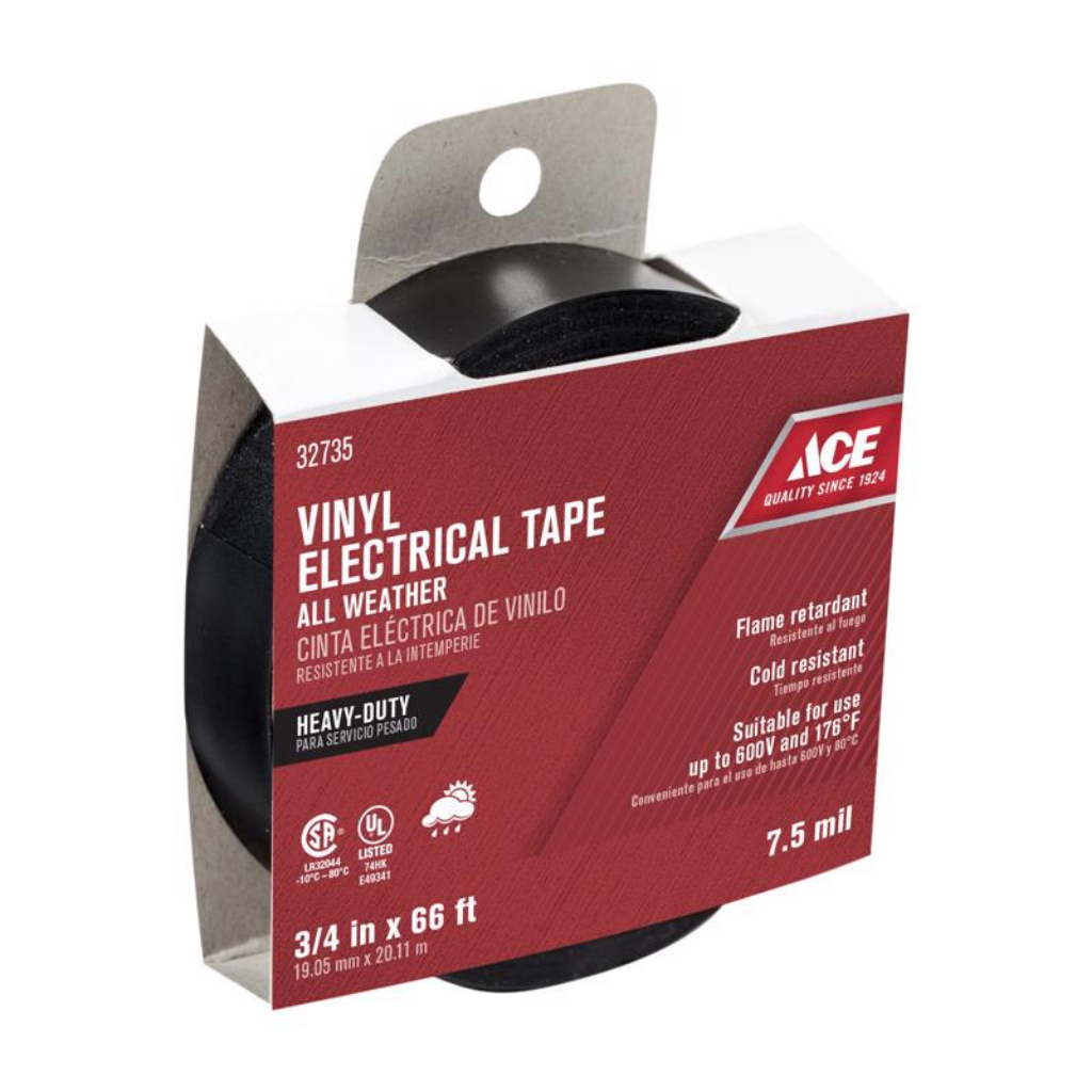 ACE CUỘN BĂNG KEO ĐIỆN NHỰA VINYL ĐEN 1.9CMX20.11M