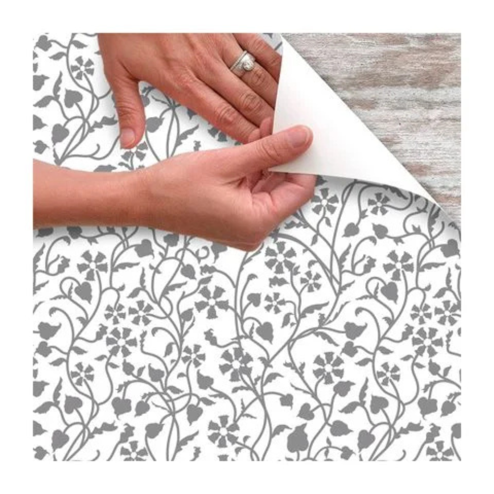 CON-TACT CUỘN NHỰA LÓT KỆ TỦ HOA VĂN XÁM 274X46CM