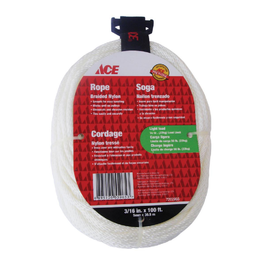 DÂY THỪNG NYLON 30 M ĐƯỜNG KÍNH 0.5CM TRẮNG ACE