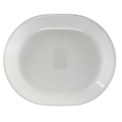 DĨA THUỶ TINH HÌNH BẦU CORELLE TRẮNG 31X25CM