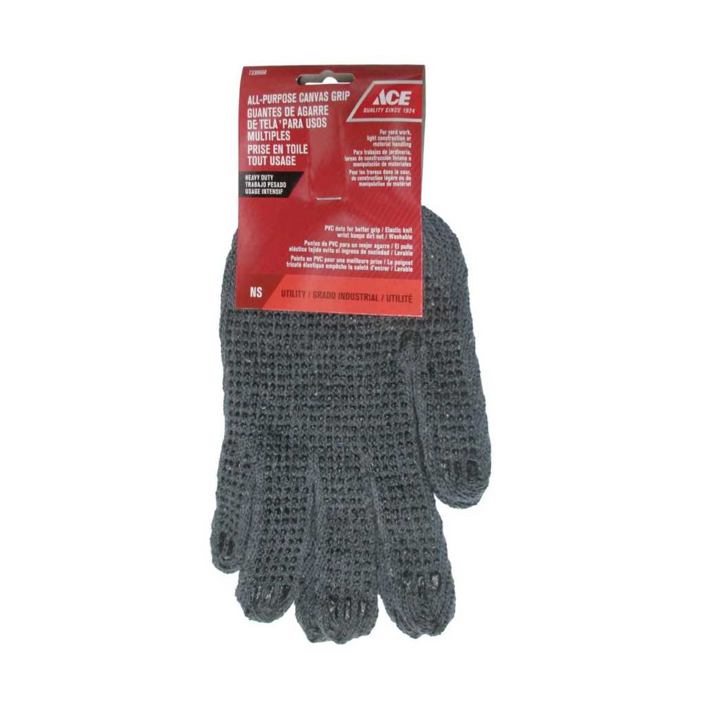 ACE CẶP GĂNG TAY LÀM VIỆC COTTON PHỦ PVC CHẤM BI