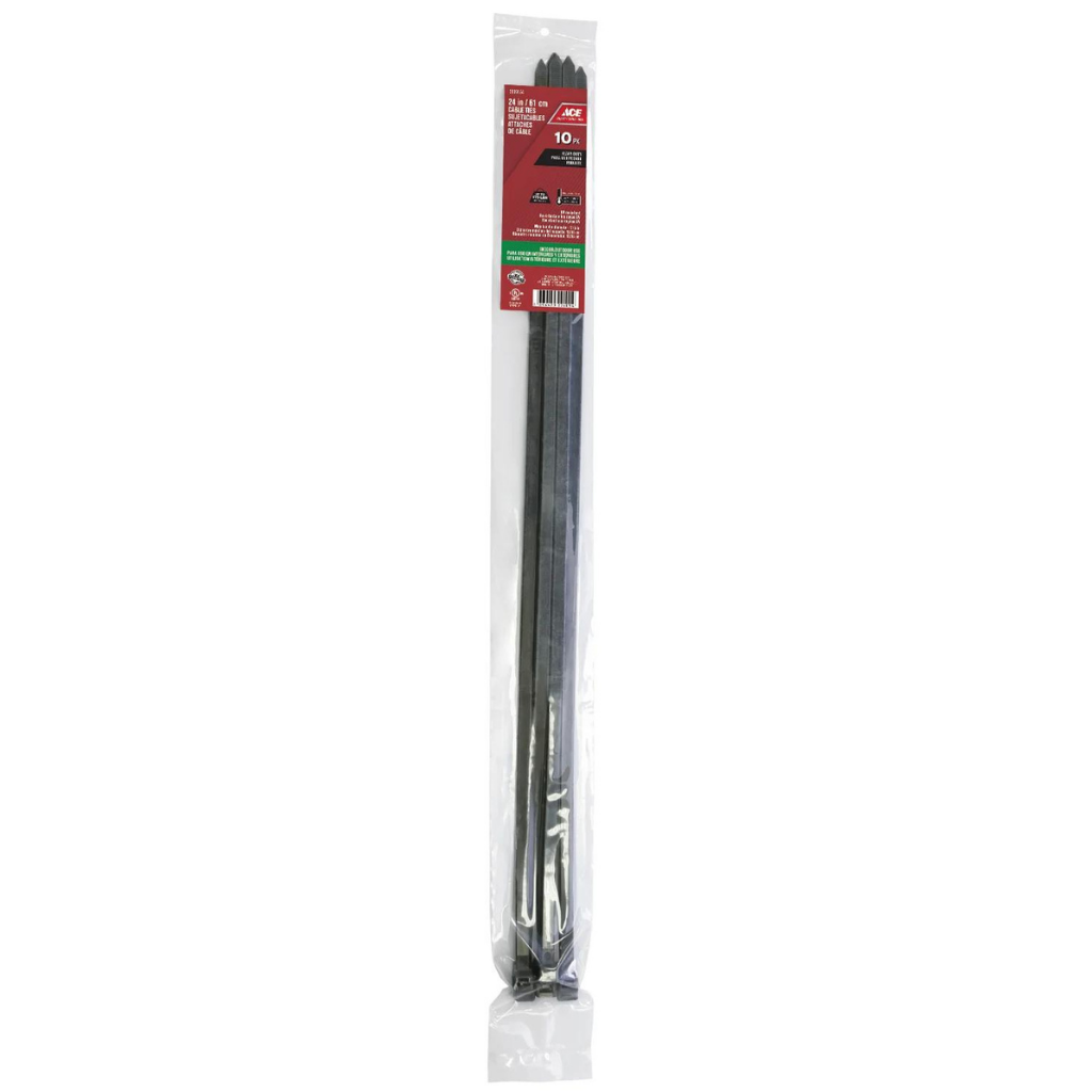 ACE GÓI 10 DÂY RÚT 60.96CM 175LB NHỰA MÀU ĐEN