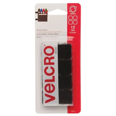 GÓI 12 MIẾNG DÁN TỰ DÍNH VUÔNG 2.2CM VELCRO ĐEN