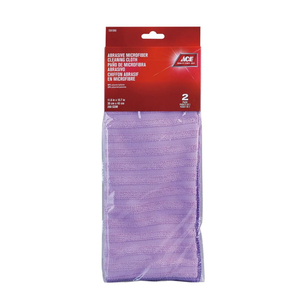 ACE GÓI 2 KHĂN LAU DẦU MỠ MICROFIBER 30X40CM
