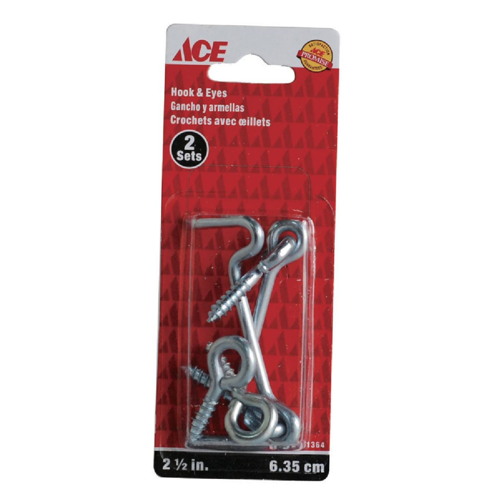 GÓI 2 MÓC CỬA KÈM VÍT ACE KÍCH THƯỚC 6.35CM THÉP