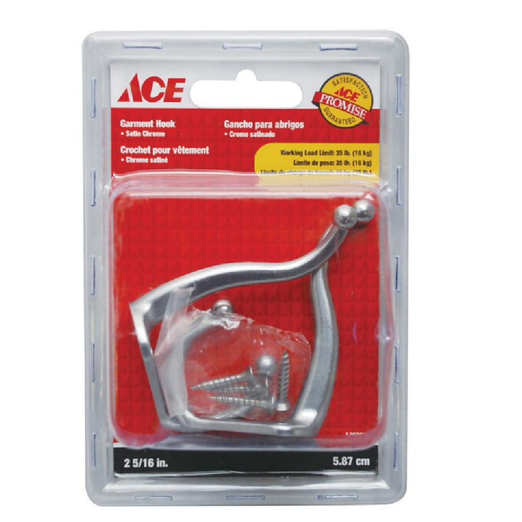 ACE GÓI 2 MÓC TREO ĐỒ MẠ CROM 5.87CM