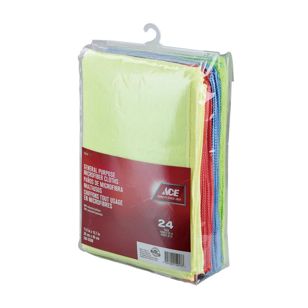 ACE GÓI 24 KHĂN LAU ĐA NĂNG VẢI MICROFIBER 30X40CM