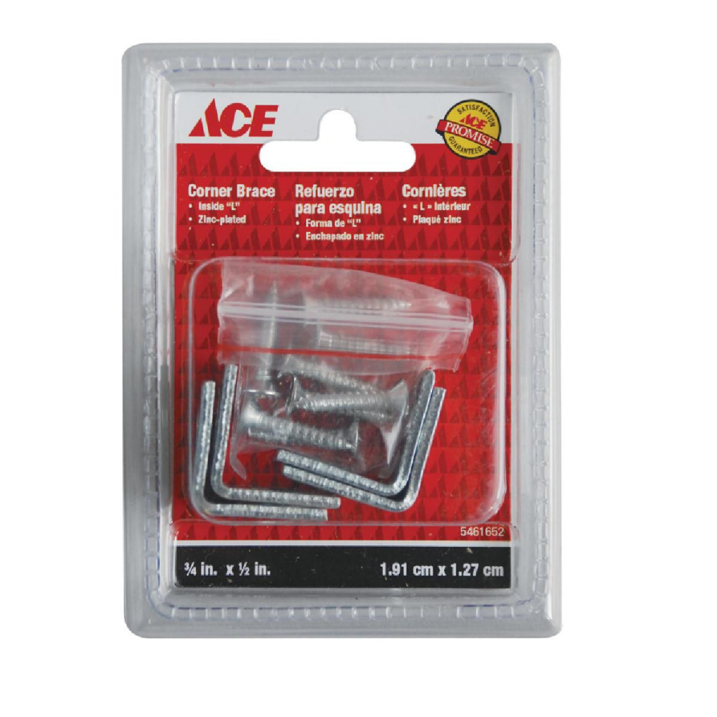 ACE GÓI 4 BẢN LỀ NẸP GÓC CHỮ L KÈM VÍT 1.91X1.27CM