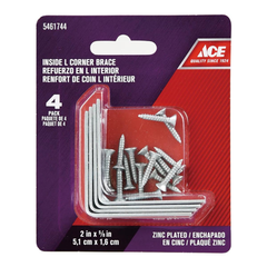 ACE GÓI 4 BẢN LỀ NẸP GÓC CHỮ L MẠ KẼM 5.08X1.59CM