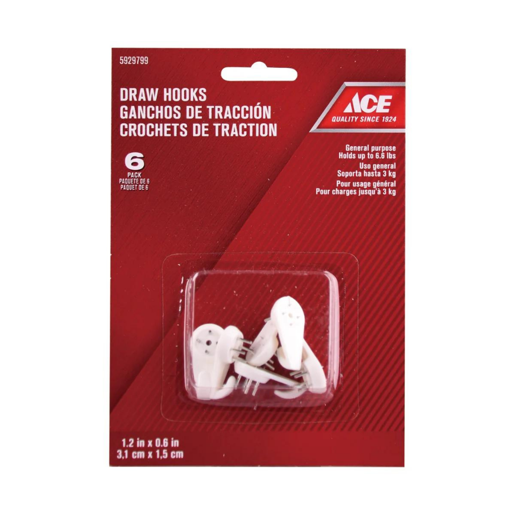 ACE GÓI 6 MÓC TREO ĐỒ GẮN TƯỜNG ĐÓNG ĐINH 3KG