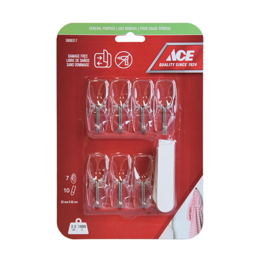 ACE GÓI 7 MÓC TREO DÁN TƯỜNG NHỰA TRONG TẢI 1KG