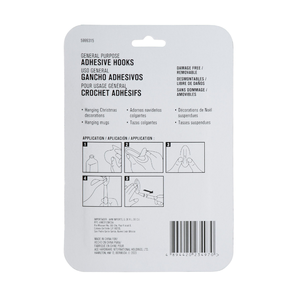 ACE GÓI 7 MÓC TREO ĐỒ NHỰA VÀ 10 DẢI DÍNH